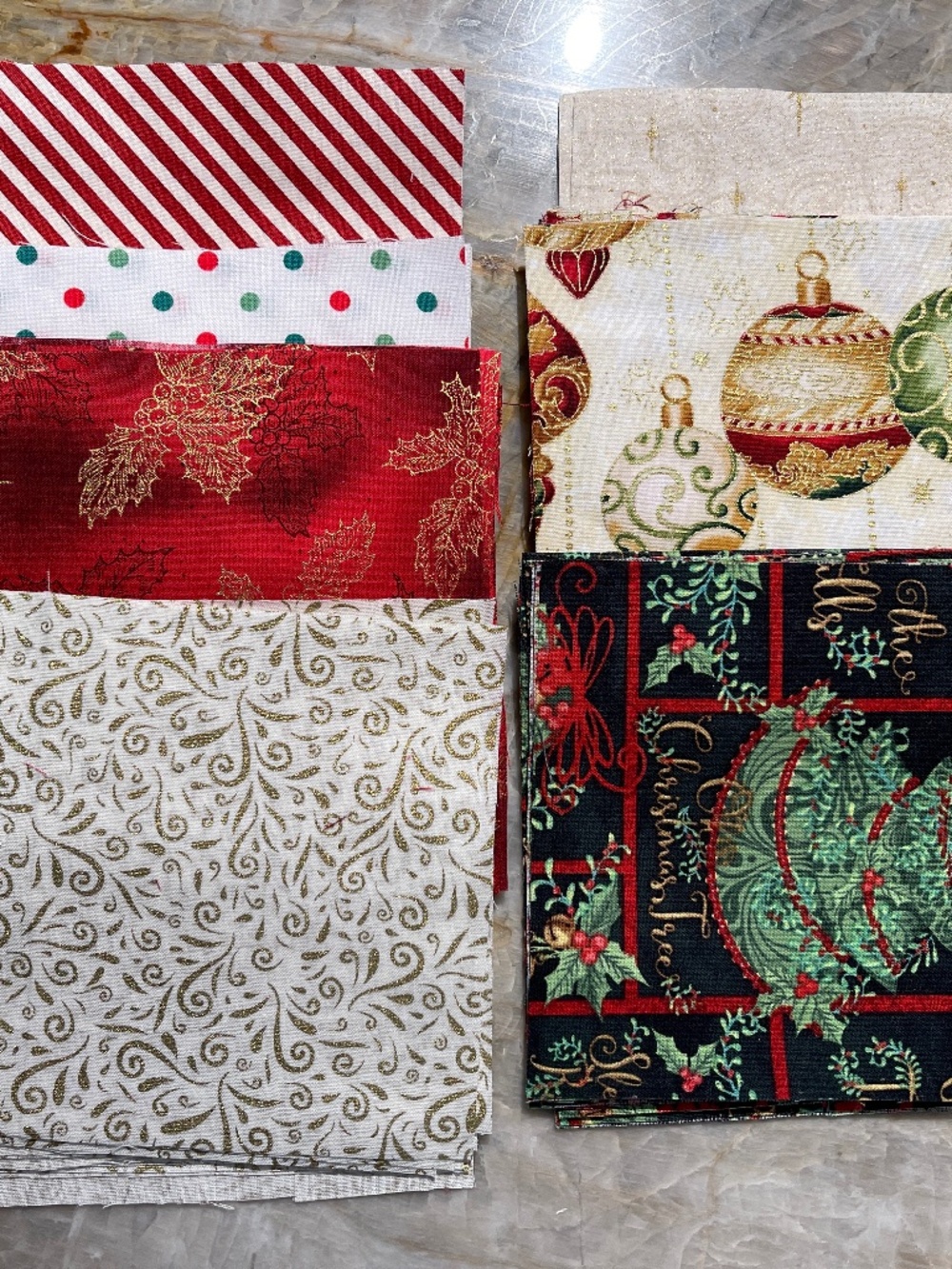 5" Inch Quilt Squares 123 Count Christmas Theme